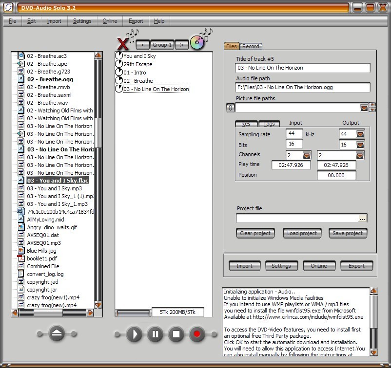 Main Interface with File Selection