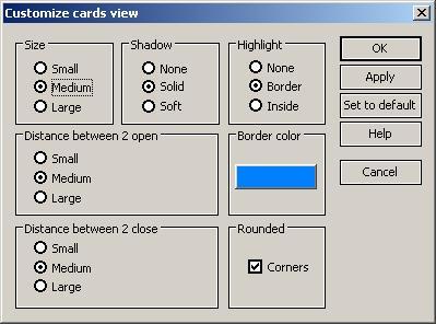 Customize cards view