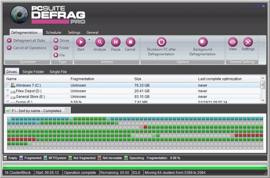 Performing Defrag