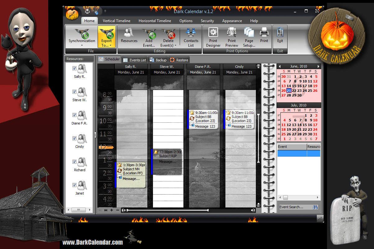 Dark Calendar - General view