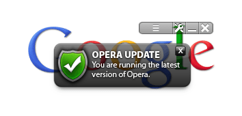 Opera Update Checker notification.