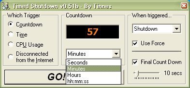 Countdown option, How many minutes/hours/days/ you want to keep on your computer?