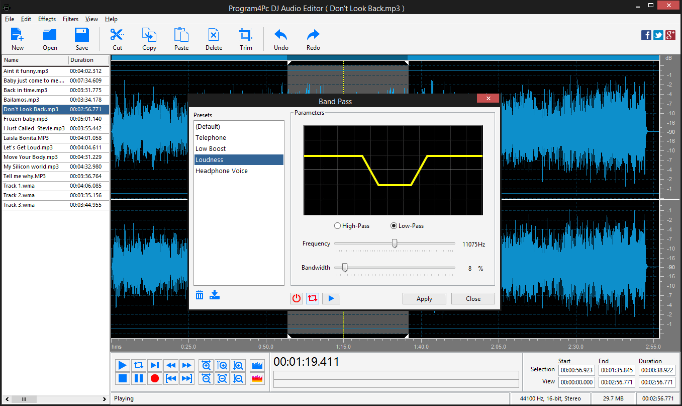 Apply Filters and Effects on Audio