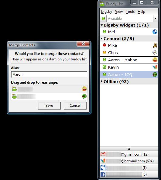 Merged Contacts + Main Window
