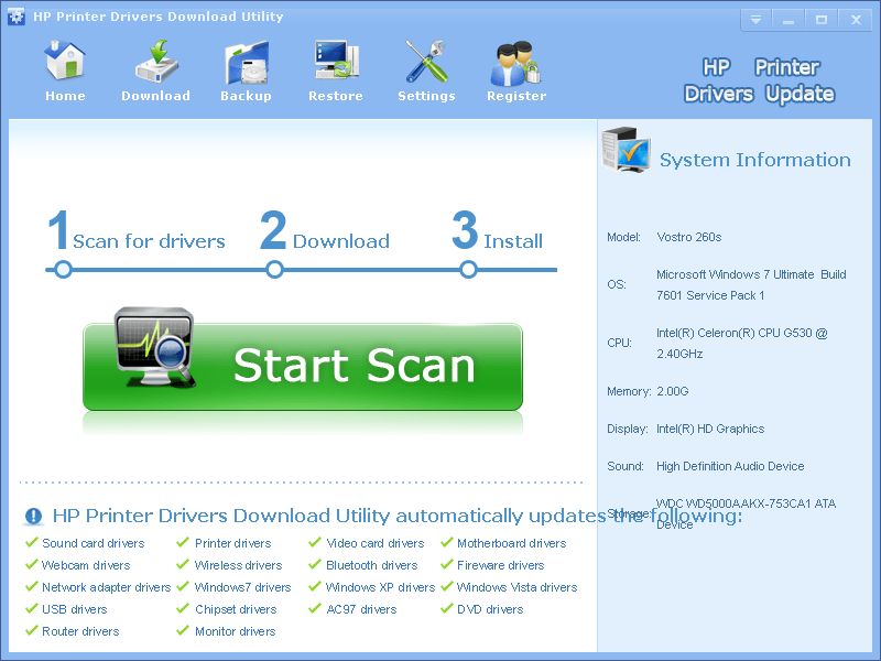 HP Printer Driver Download Utility
