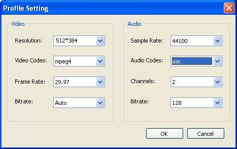 Output video parameters