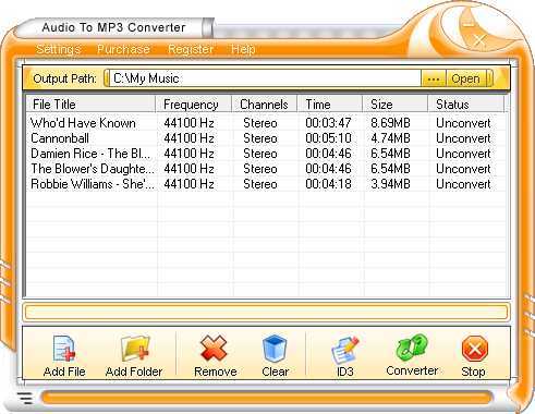 Files to convert