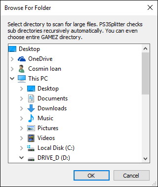 Selecting Folder