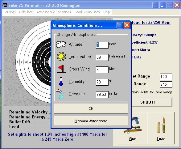 Change atmospheric conditions