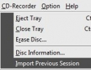 CD-Recorder menu