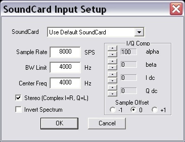 Soundcard input setup