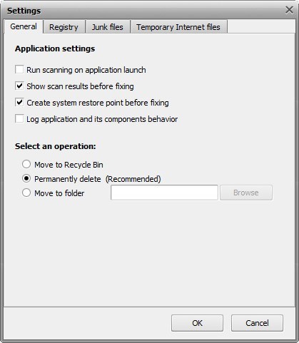 Settings Window