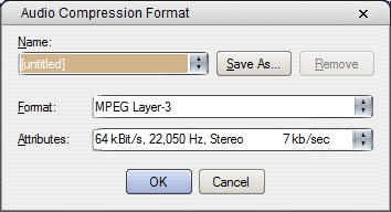 Audio Compression Settings