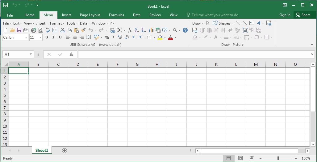 Menu Tab in Excel