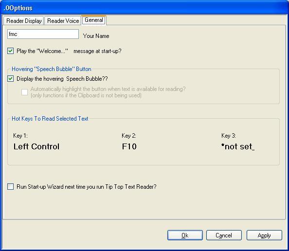 General Settings Dialog