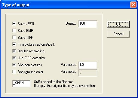 Output Configuration Panel