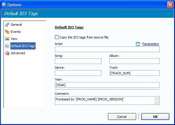 Settings Dialog - ID3 Tag Editor