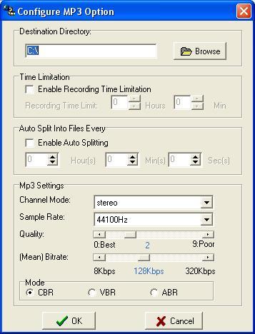 MP3 Configuration Options