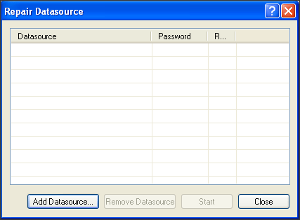 Repair Datasource Window