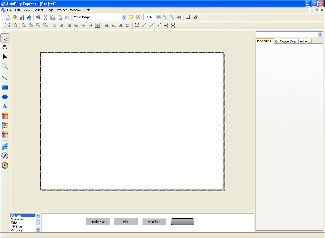 Main Window with Blank Project