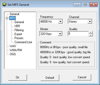 MP3 Format Settings