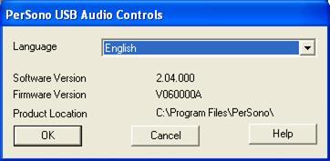 Audio Control dialogue box