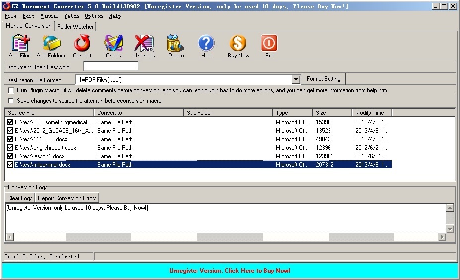 Manual Conversion Interface