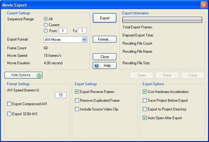 Movie Export Settings