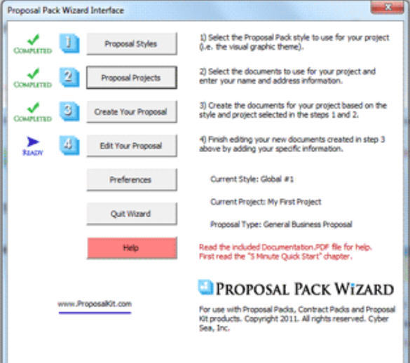 Proposal Pack Wizard