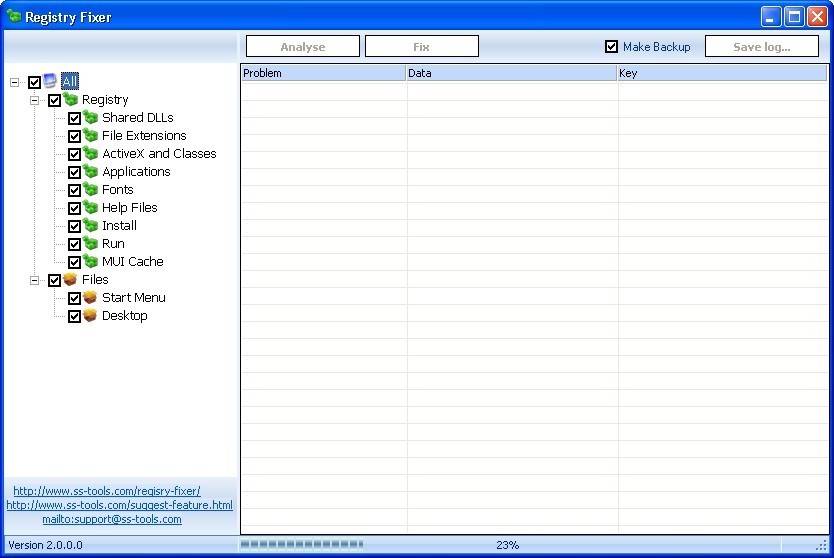 Analysing registry