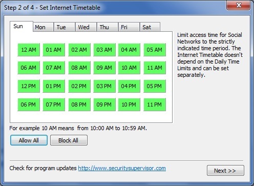 Set Internet Timetable