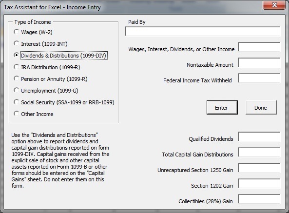 Income Entry Form