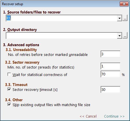 Recovery Settings