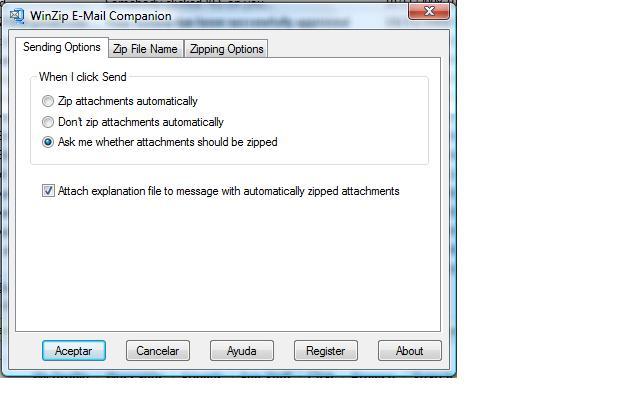 Win Zip Options