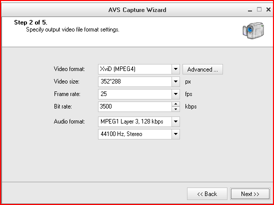 specify output settings