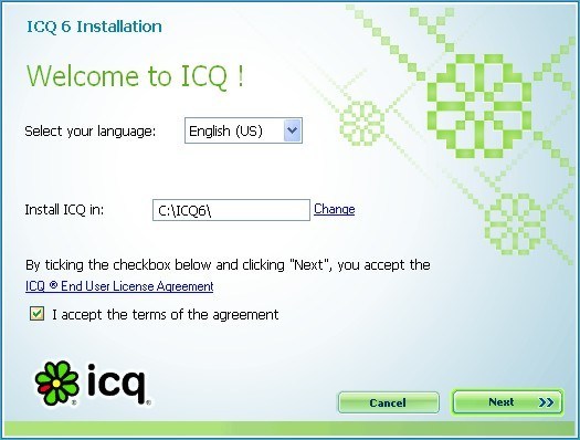 ICQ Installation Welcome