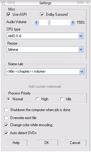 Settings Dialog