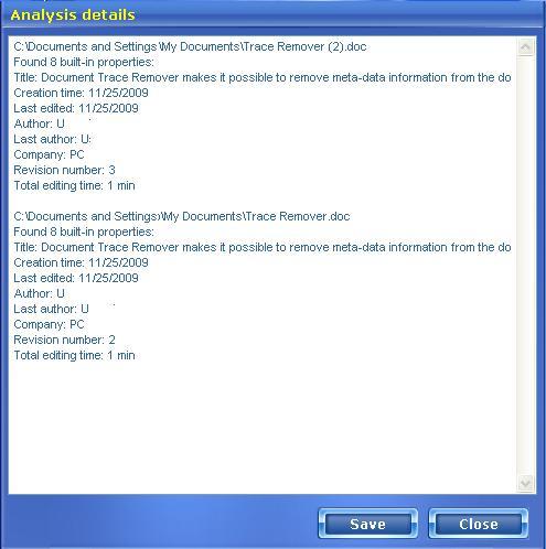 Analysis details