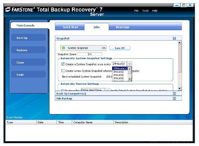 farstone total backup server screenshot