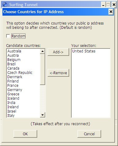 Countries IP Address Window