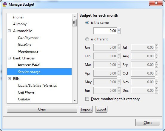 Manage Budget