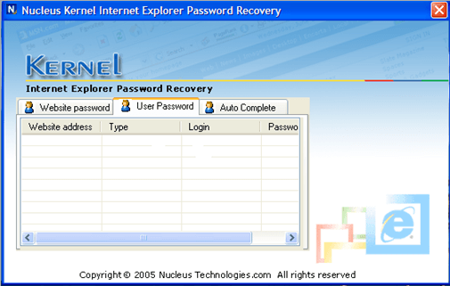 User password recovery option.