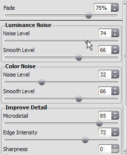 Noise settings