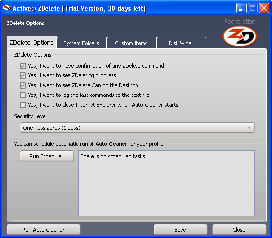 Here you have the main interface options of the program.