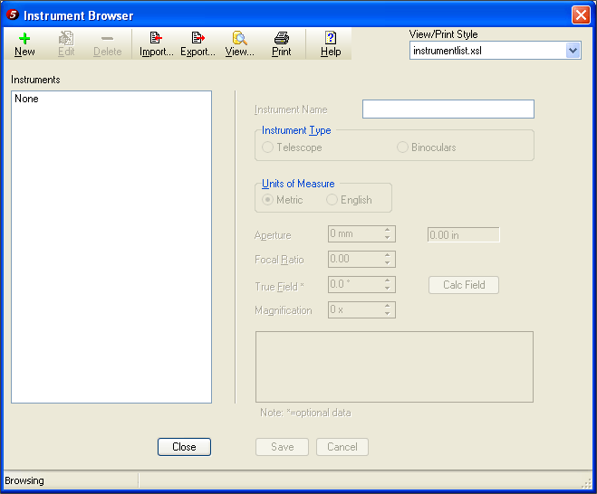 Instrument Browser