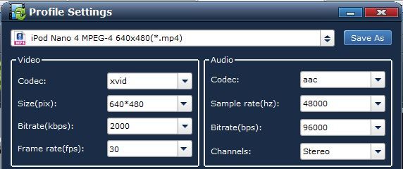 Profile settings