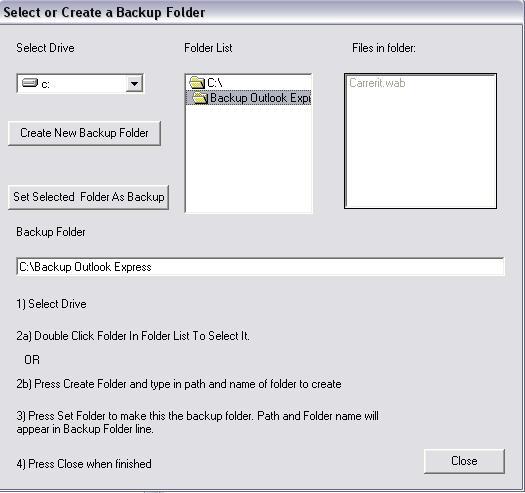Backup Folder Selection or Creation
