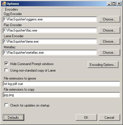 Options Dialog