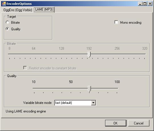 LAME Encoding Settings