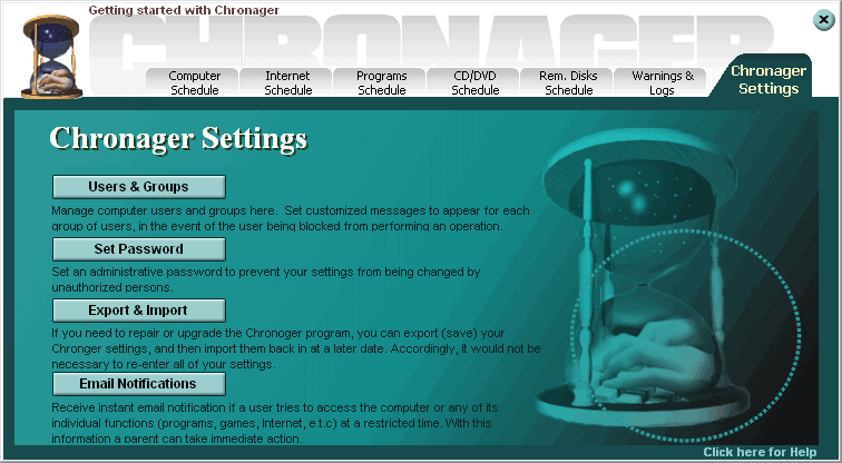 Settings Window